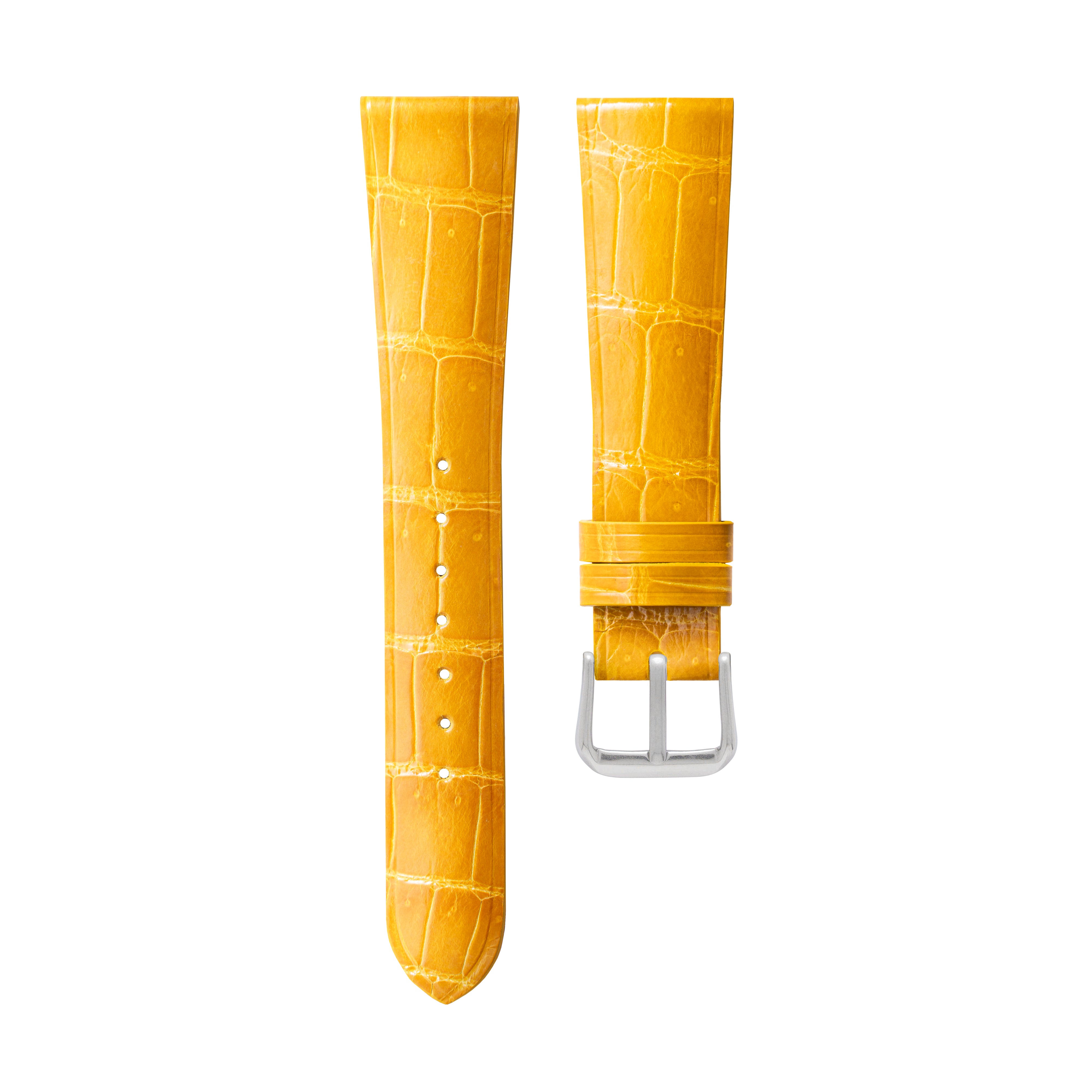 Glossy Yellow Alligator/Crocodile Strap