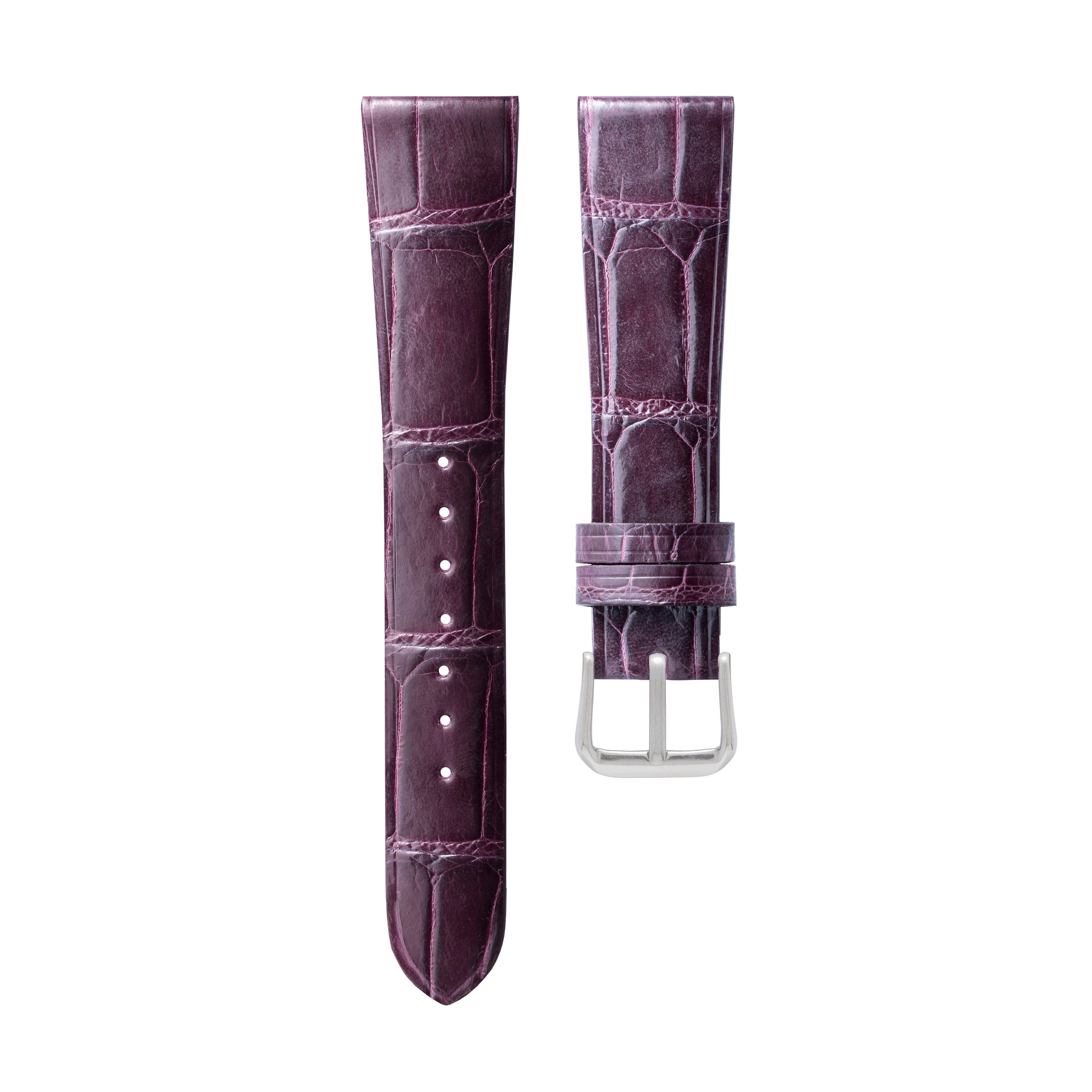 Glossy Burgundy Alligator/Crocodile Strap