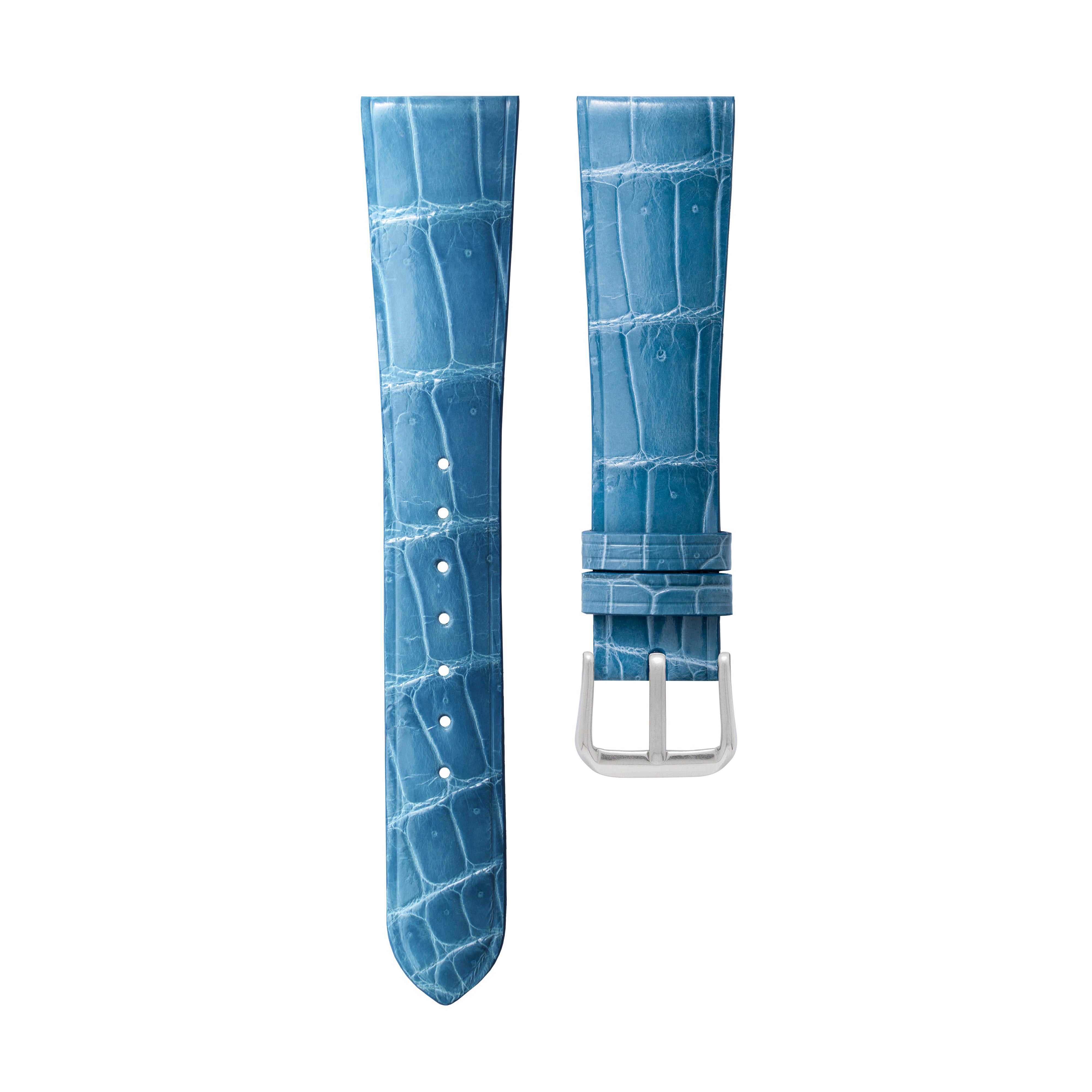 Glossy Lake Blue Alligator/Crocodile Strap