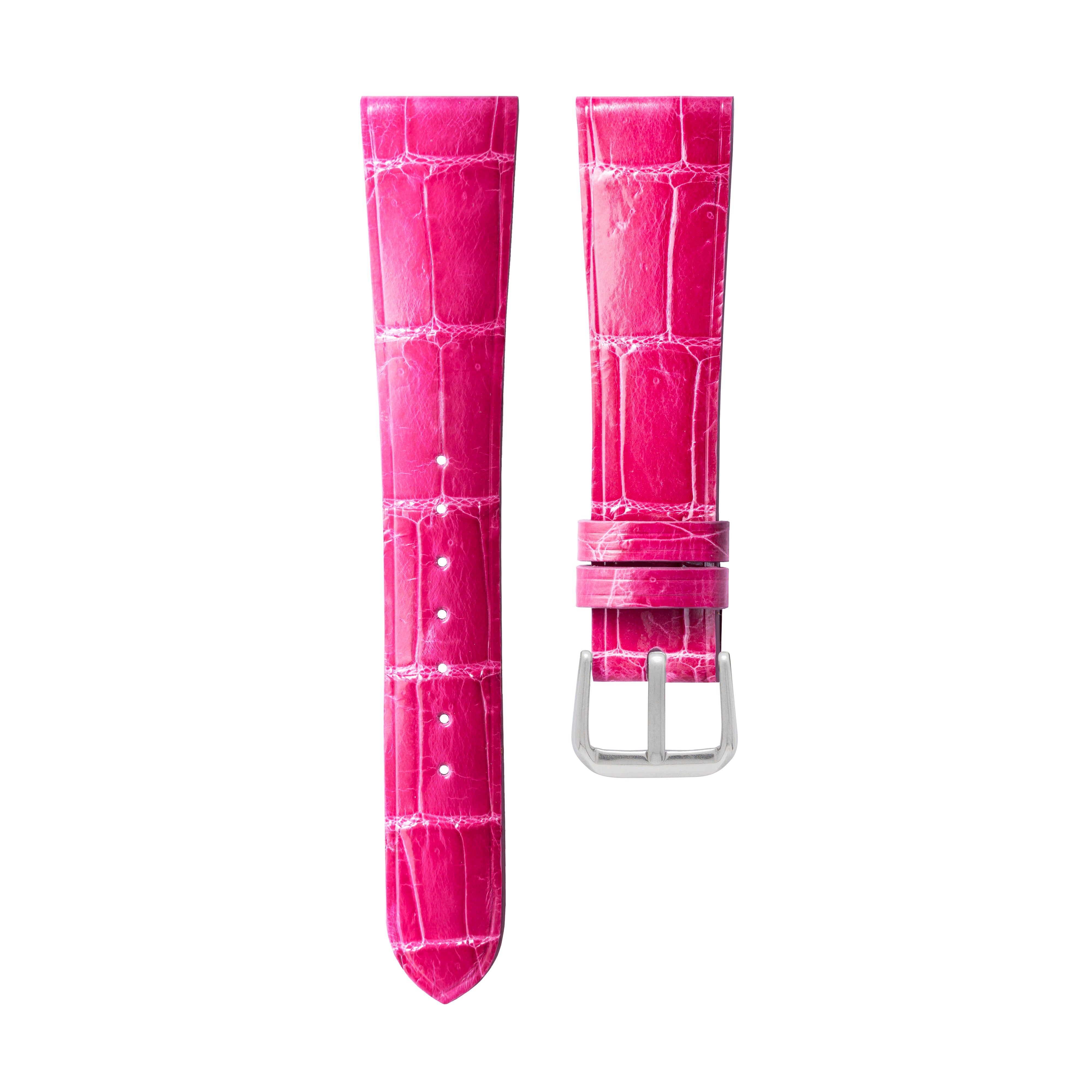 Glossy Magenta Alligator/Crocodile Strap