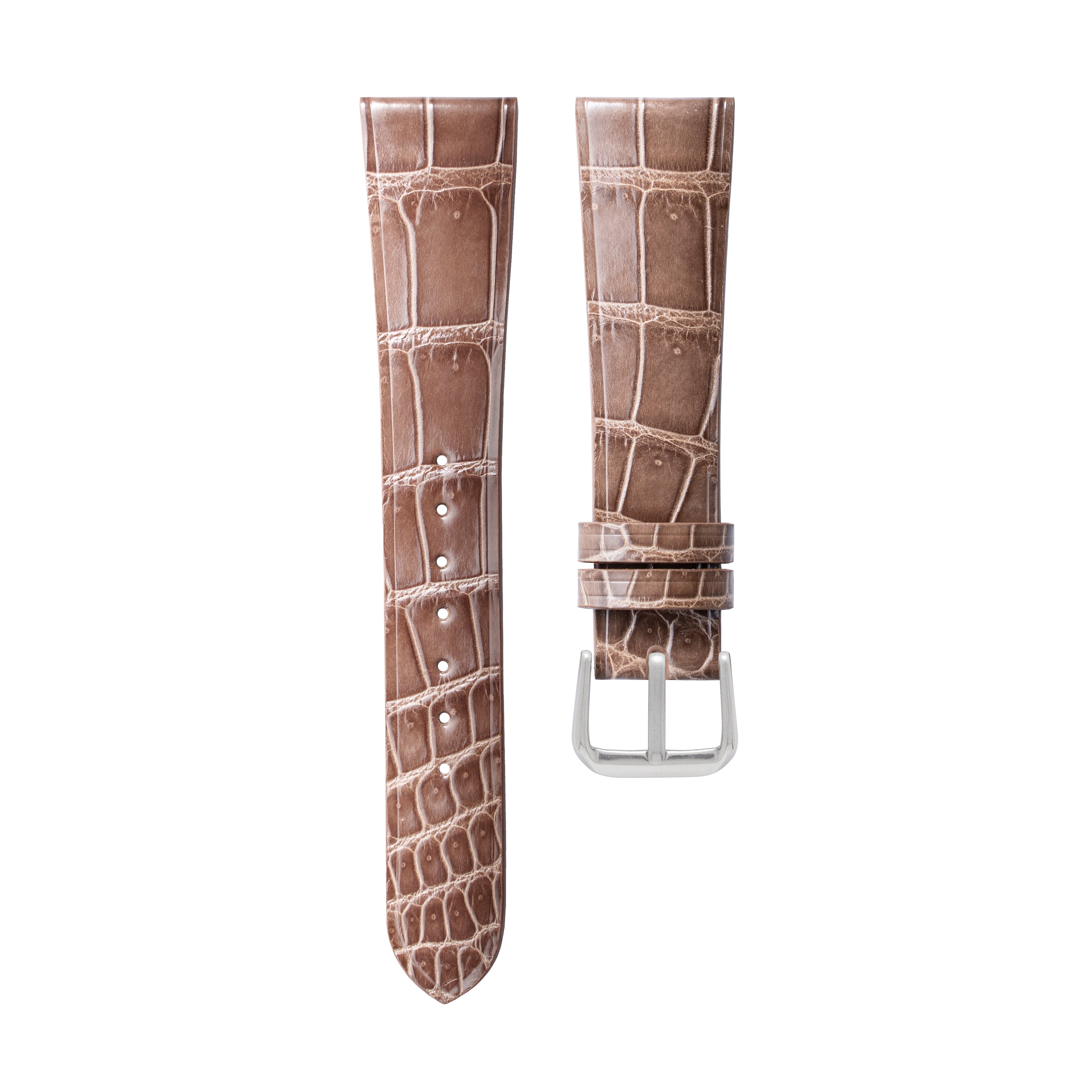 Glossy Mocha Alligator/Crocodile Strap