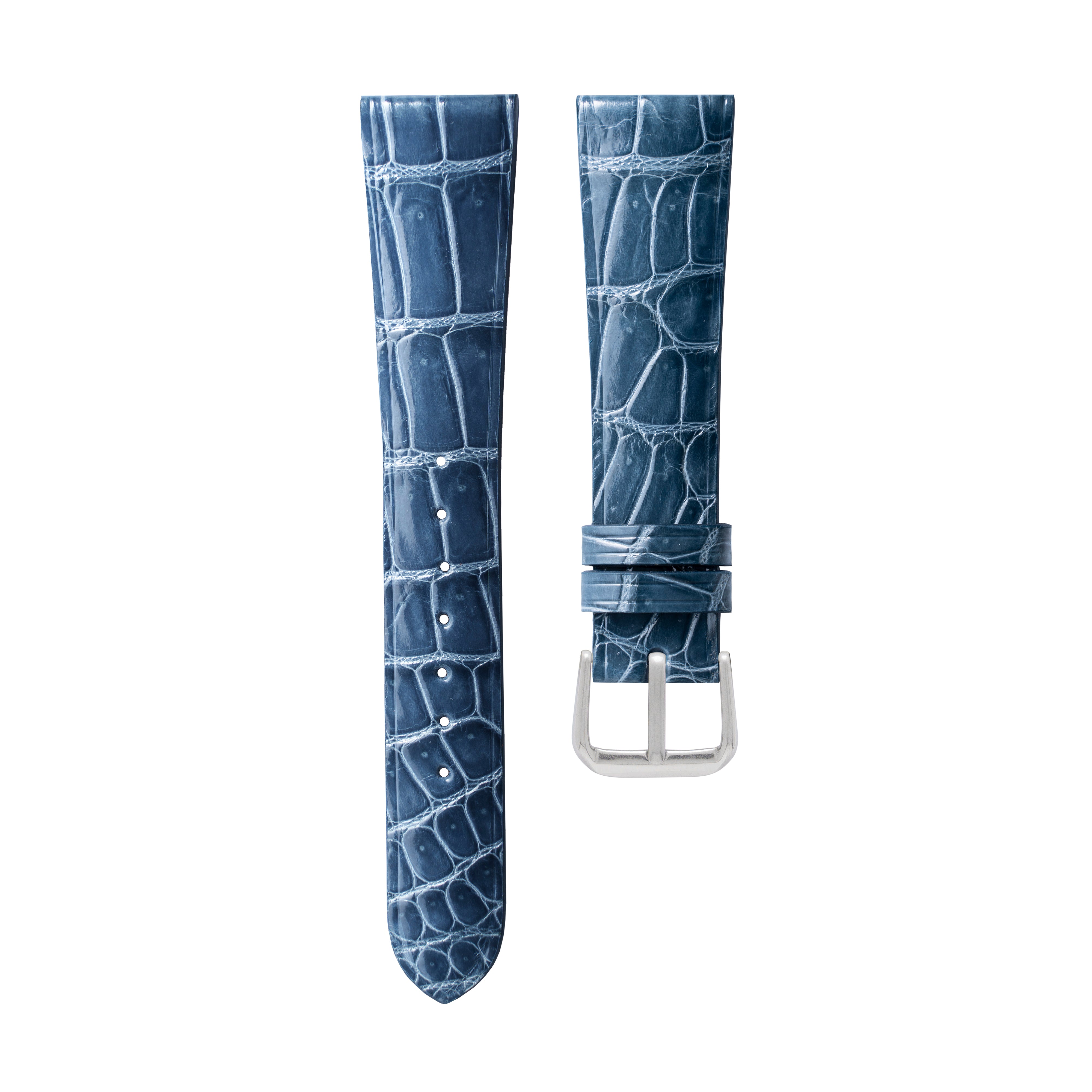 Glossy Navy Alligator/Crocodile Strap