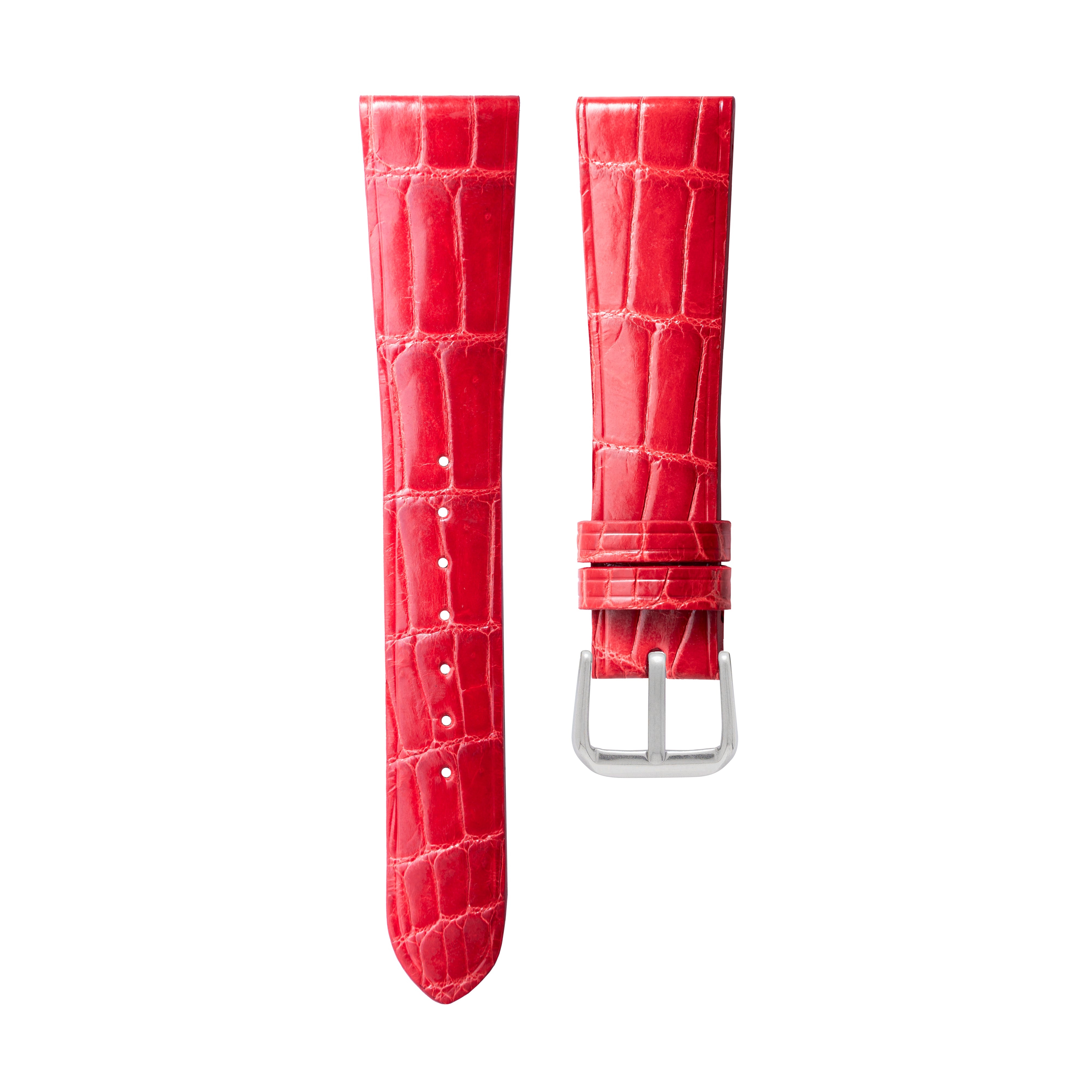 Glossy Red Alligator/Crocodile Strap